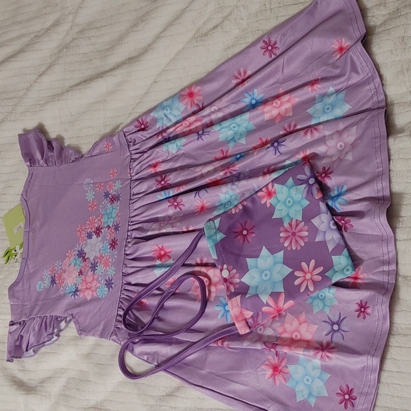 2 PC a very cute purple dress size 130, 6/7, 6-8 yrs. NWT. - Picture 4 of 4
